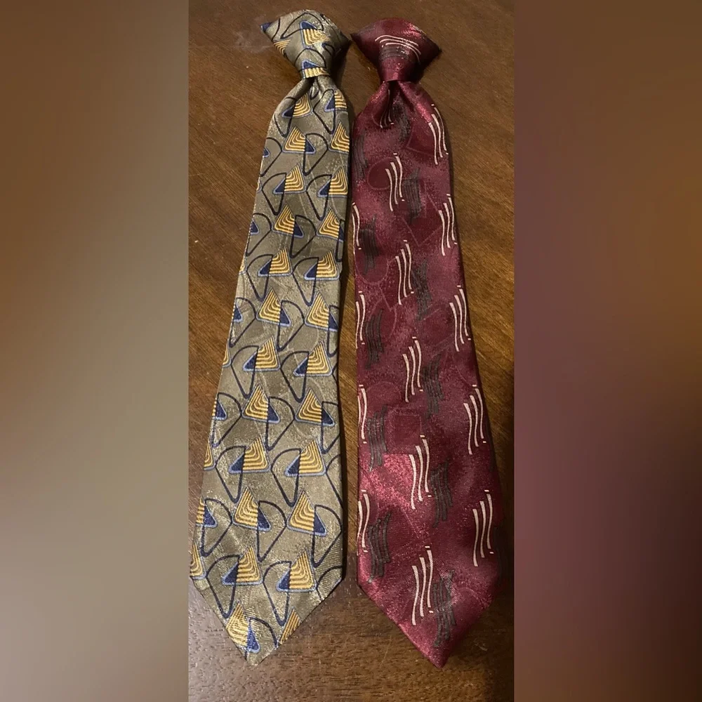 Boys Set of 2 City Streets Clip On Ties